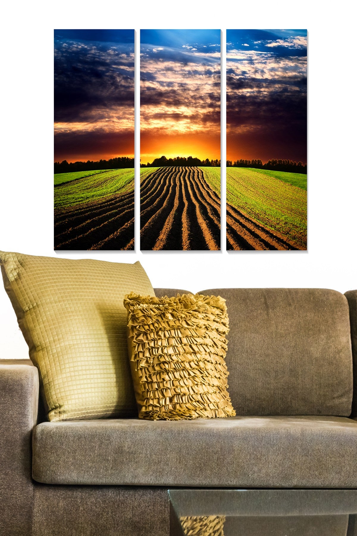 Quadro Decorativo em MDF Multicolor (3 Peças) - 20x50 cm cada, Total 70x50 cm - 100% MDF 3 mm - MDF77316460