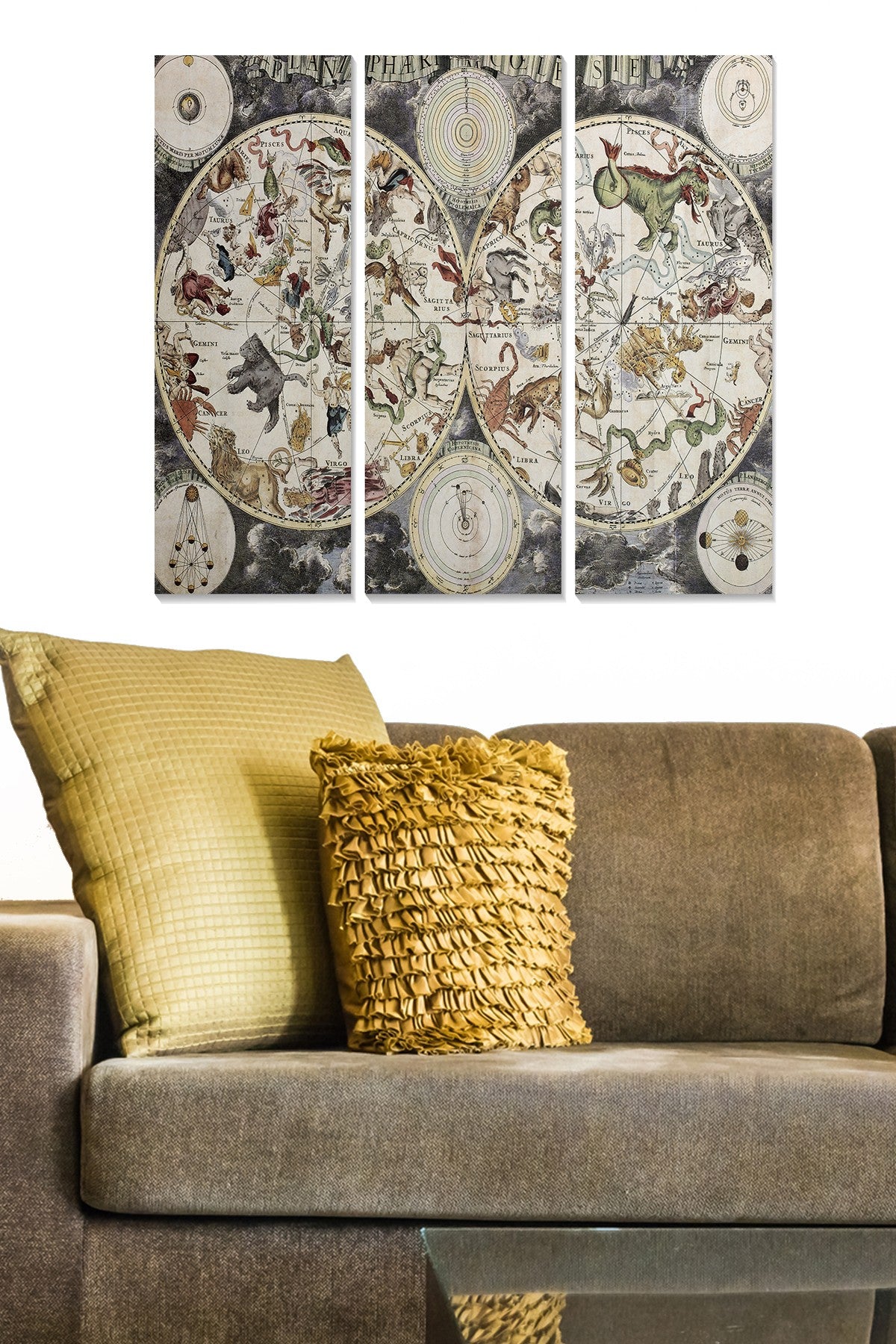 Quadro Decorativo em MDF Multicolor (Conjunto de 3 Peças) – 20x50 cm cada, Total 70x50 cm, Espessura 3 mm, 1 kg