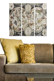 Quadro Decorativo em MDF Multicolor (Conjunto de 3 Peças) – 20x50 cm cada, Total 70x50 cm, Espessura 3 mm, 1 kg