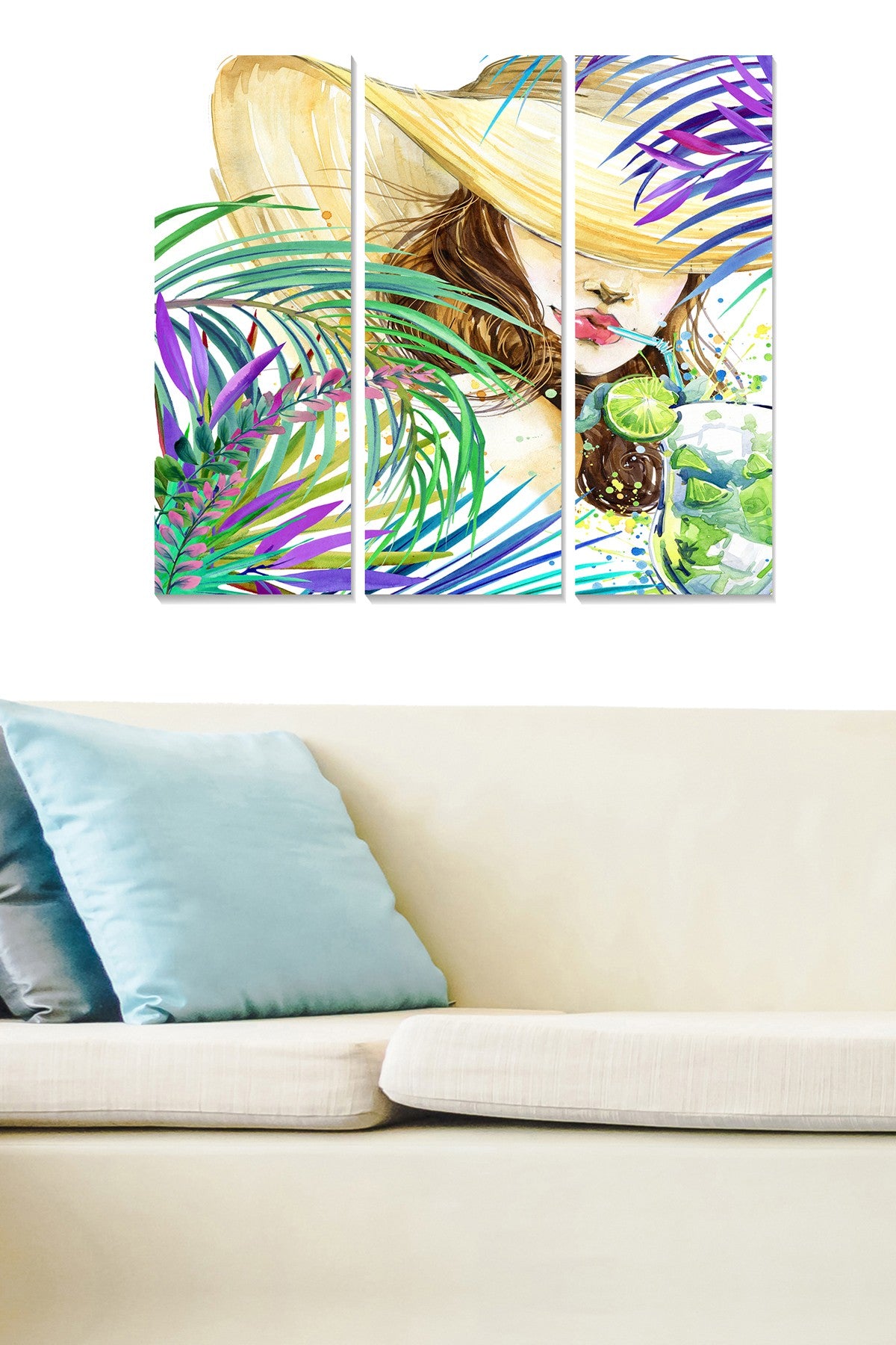 Conjunto de Quadros Decorativos em MDF (3 Peças) Multicolor – 70x50 cm, 3 mm (MDF7825516)