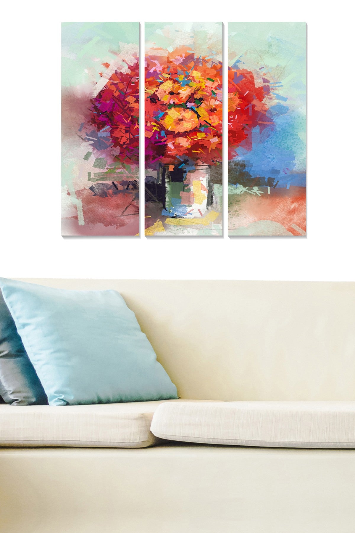 Conjunto de Quadros Decorativos em MDF (3 Peças) – Multicolor, 70x50 cm (Total)