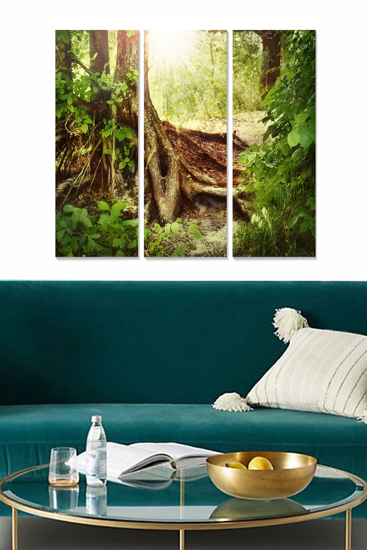 Quadro Decorativo em MDF Multicolor (Conjunto de 3) – 70 x 50 cm total (20 x 50 cm cada), MDF 3 mm – MDF79106941 | 553BNC3610