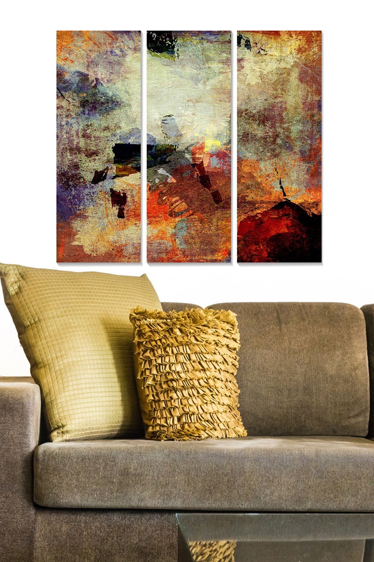 Tríptico Decorativo em MDF Multicolor – 70x50 cm (3x20x50 cm), MDF 3 mm, 1 kg