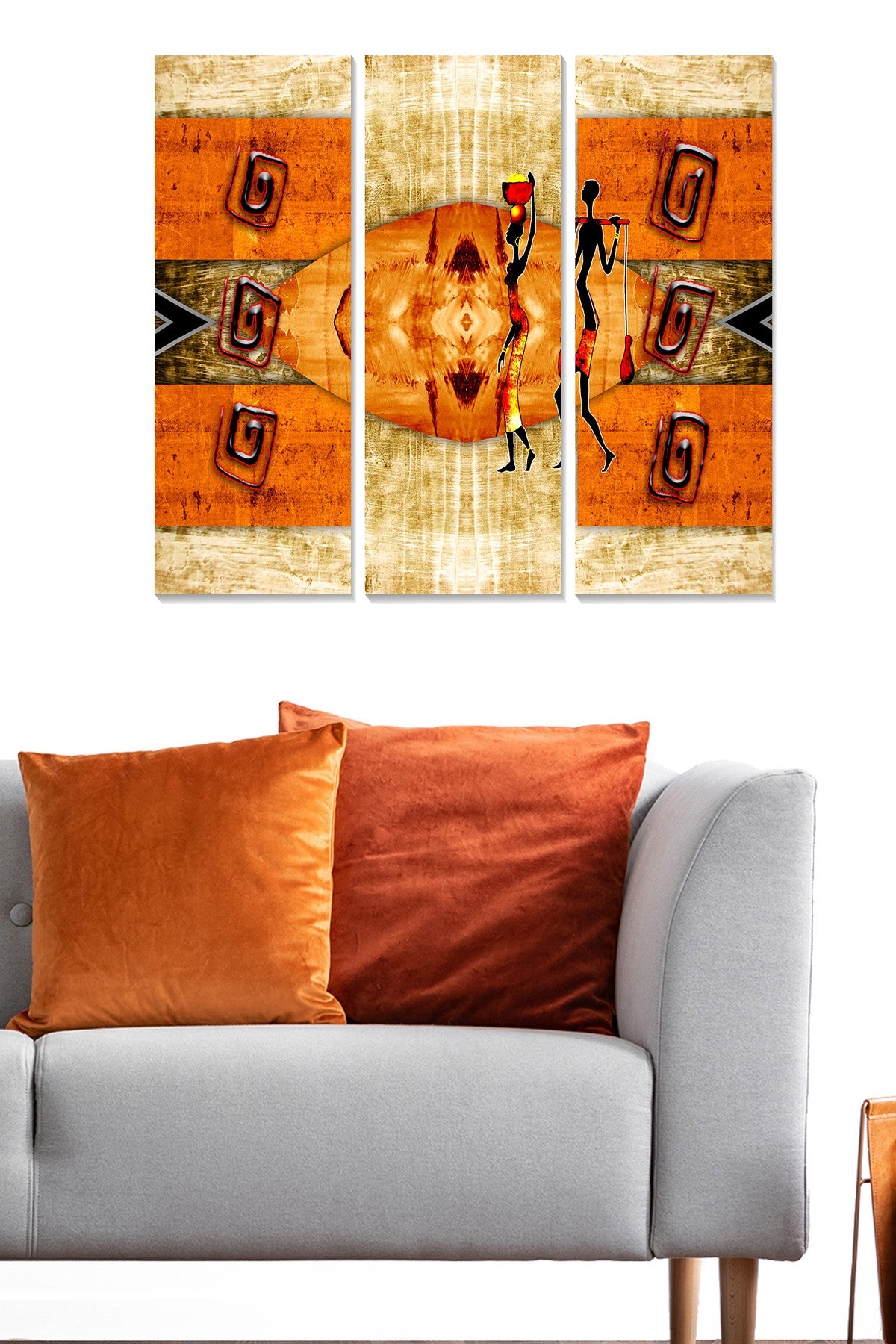 Quadro Decorativo em MDF Multicolor (3 Peças) – 100% MDF 3 mm, 20x50 cm cada, Total 70x50 cm