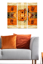 Quadro Decorativo em MDF Multicolor (3 Peças) – 100% MDF 3 mm, 20x50 cm cada, Total 70x50 cm