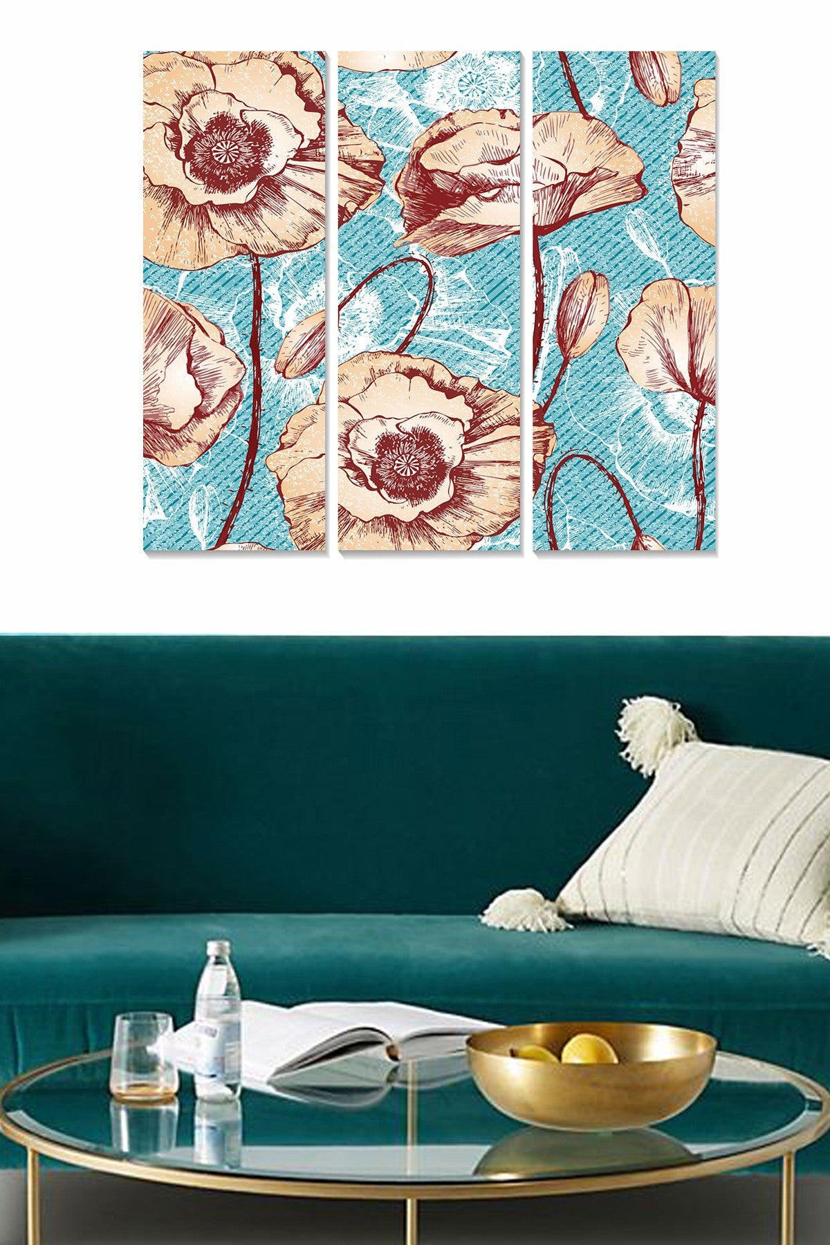 Tríptico Decorativo em MDF Multicolor – 3 Peças, 70x50 cm (3 mm)