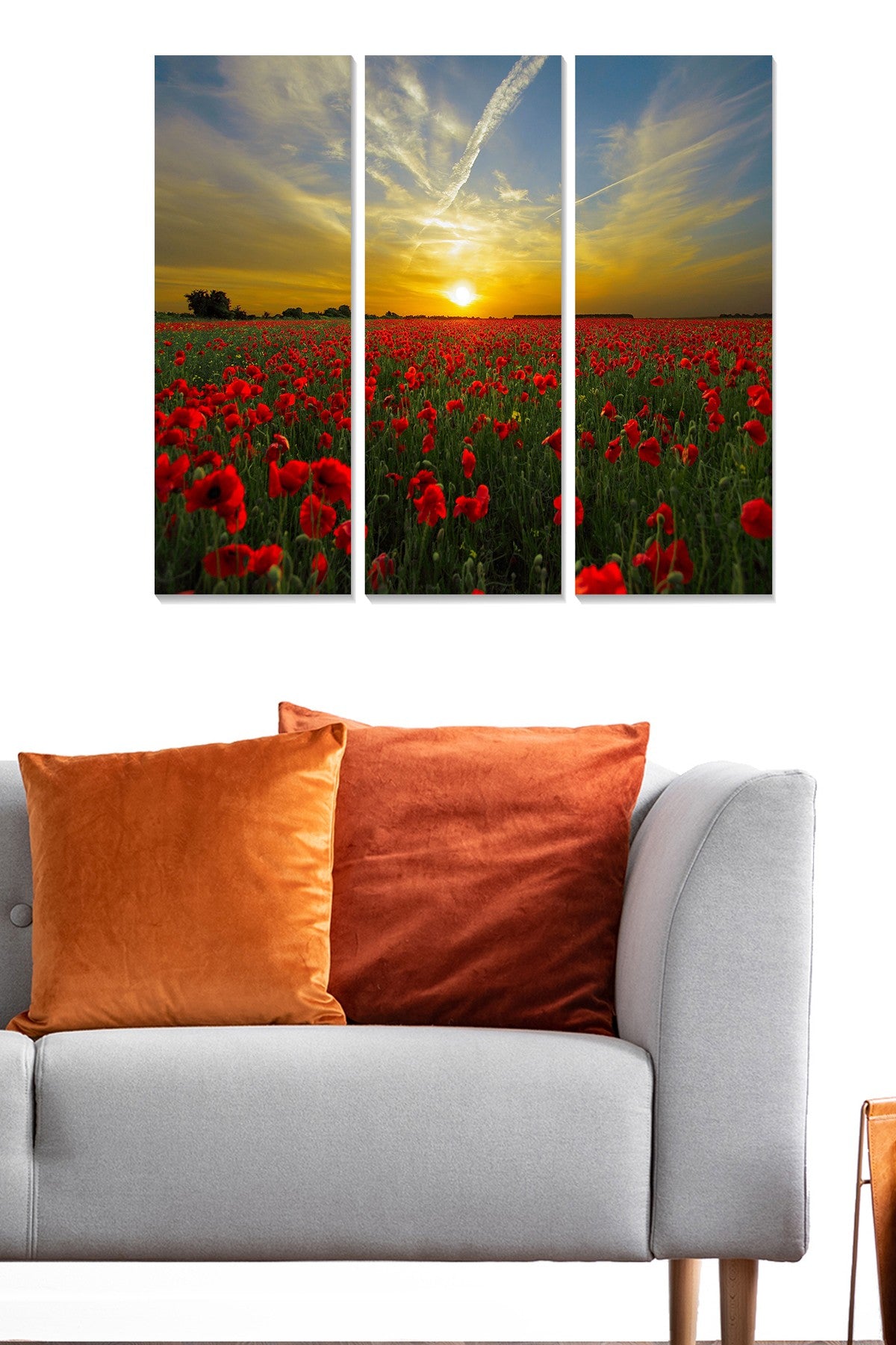 Conjunto de Quadros Decorativos em MDF Multicolor (3 Peças) – 20x50 cm cada, Total 70x50 cm, Espessura 3 mm