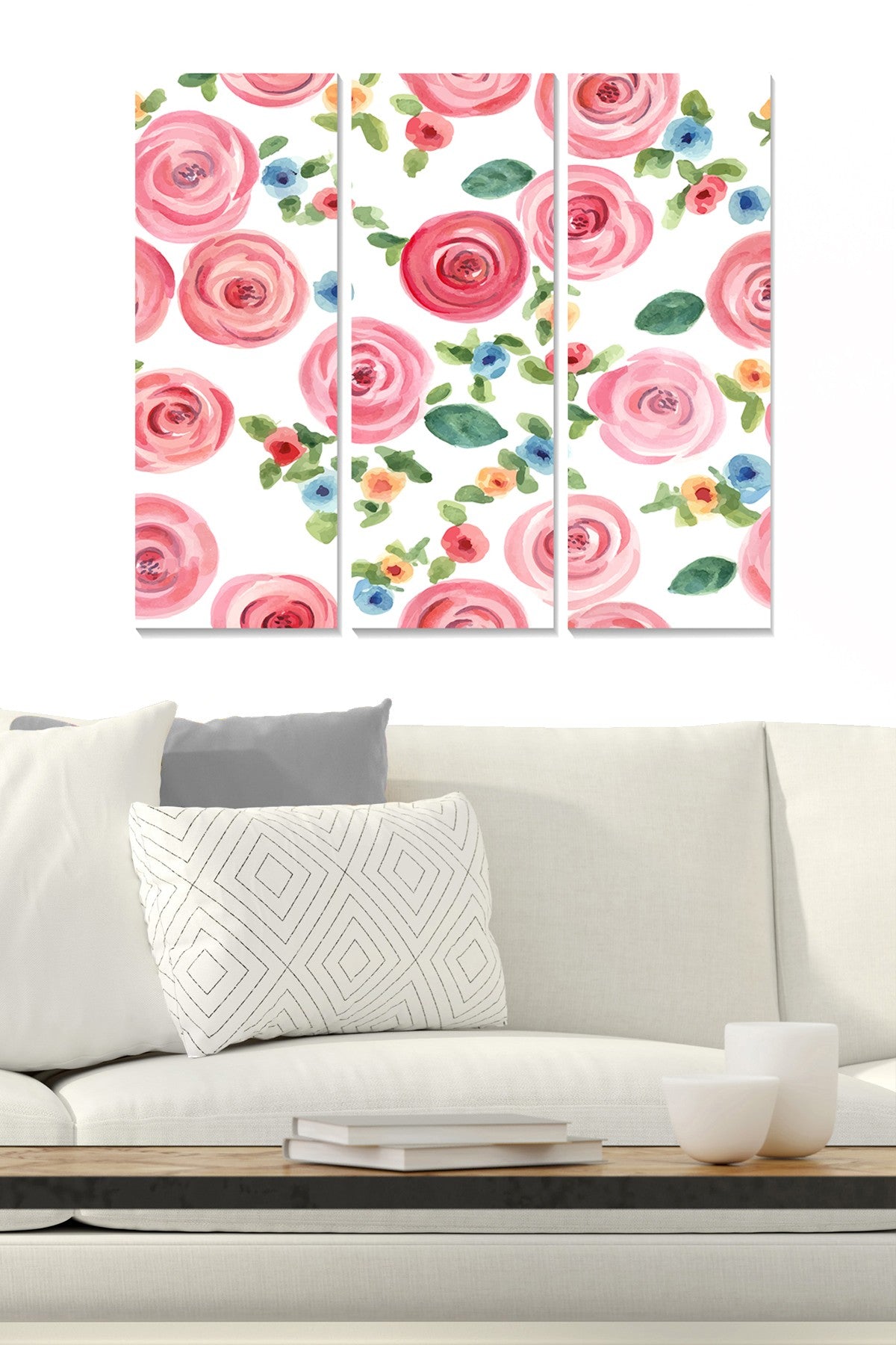 Quadros Decorativos em MDF Multicolor – Conjunto de 3, 20x50 cm cada (70x50 cm total), espessura 3 mm