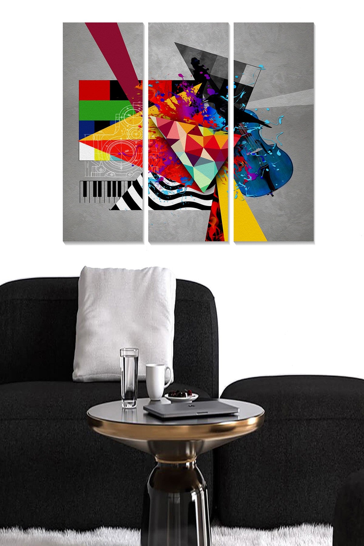 Quadro Decorativo em MDF Multicolor – Conjunto de 3 Peças, 70x50 cm (3x 20x50)