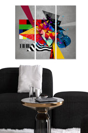 Quadro Decorativo em MDF Multicolor – Conjunto de 3 Peças, 70x50 cm (3x 20x50)