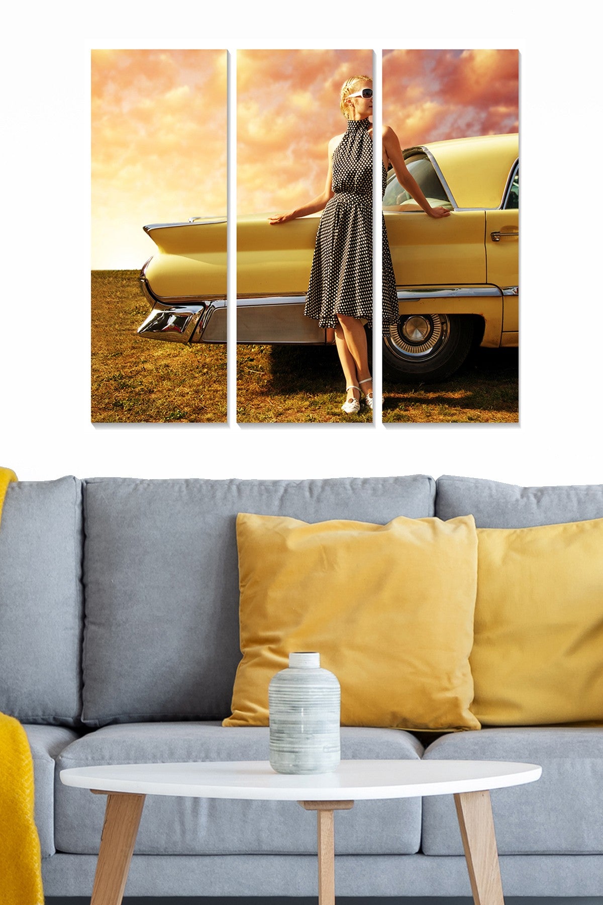 Conjunto de Quadros Decorativos em MDF Multicolor (3 Peças) – Total 70x50 cm, Espessura 3 mm