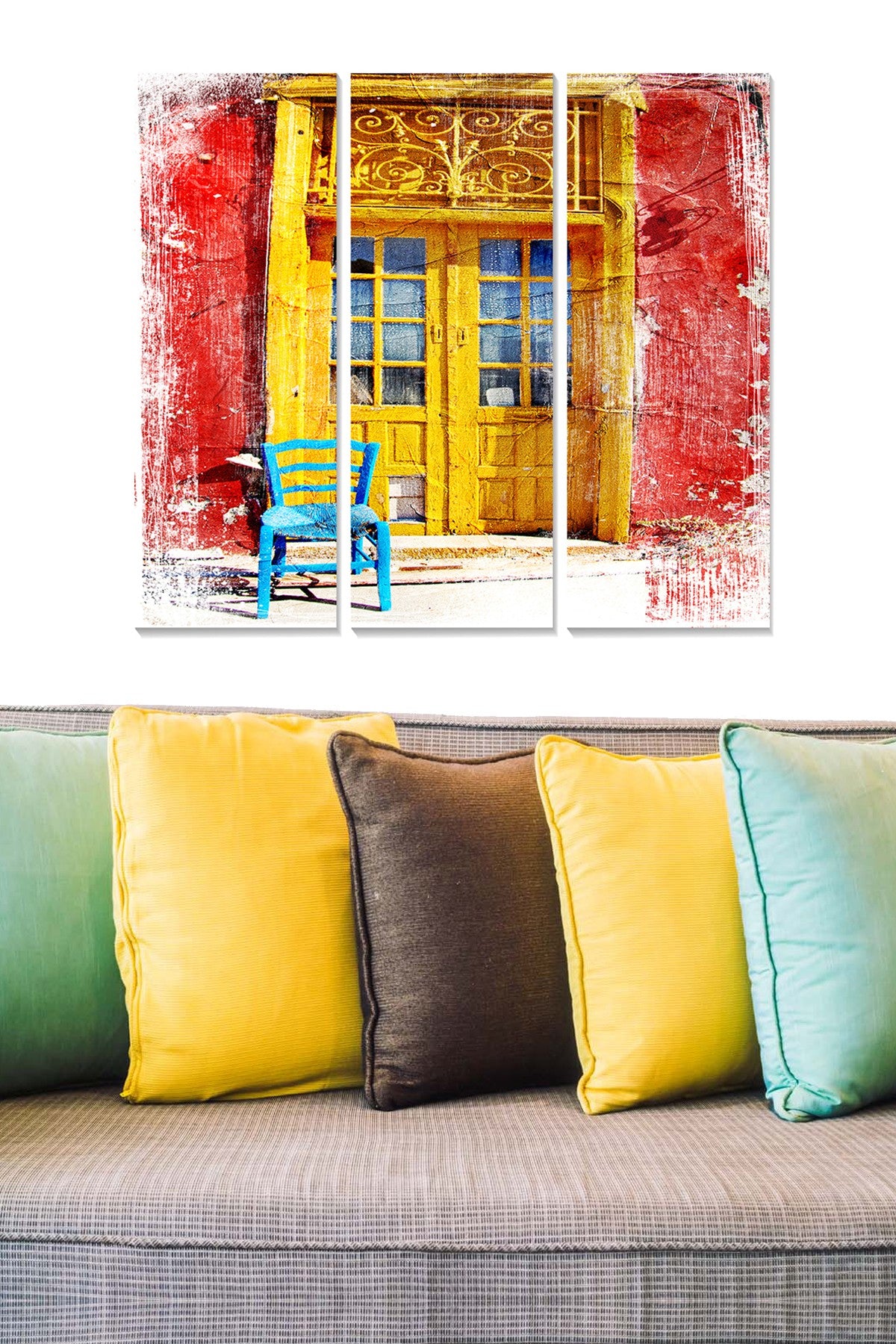 Quadro Decorativo 100% MDF Multicolor (3 Peças) – 70x50 cm total (3x 20x50 cm), 3 mm espessura