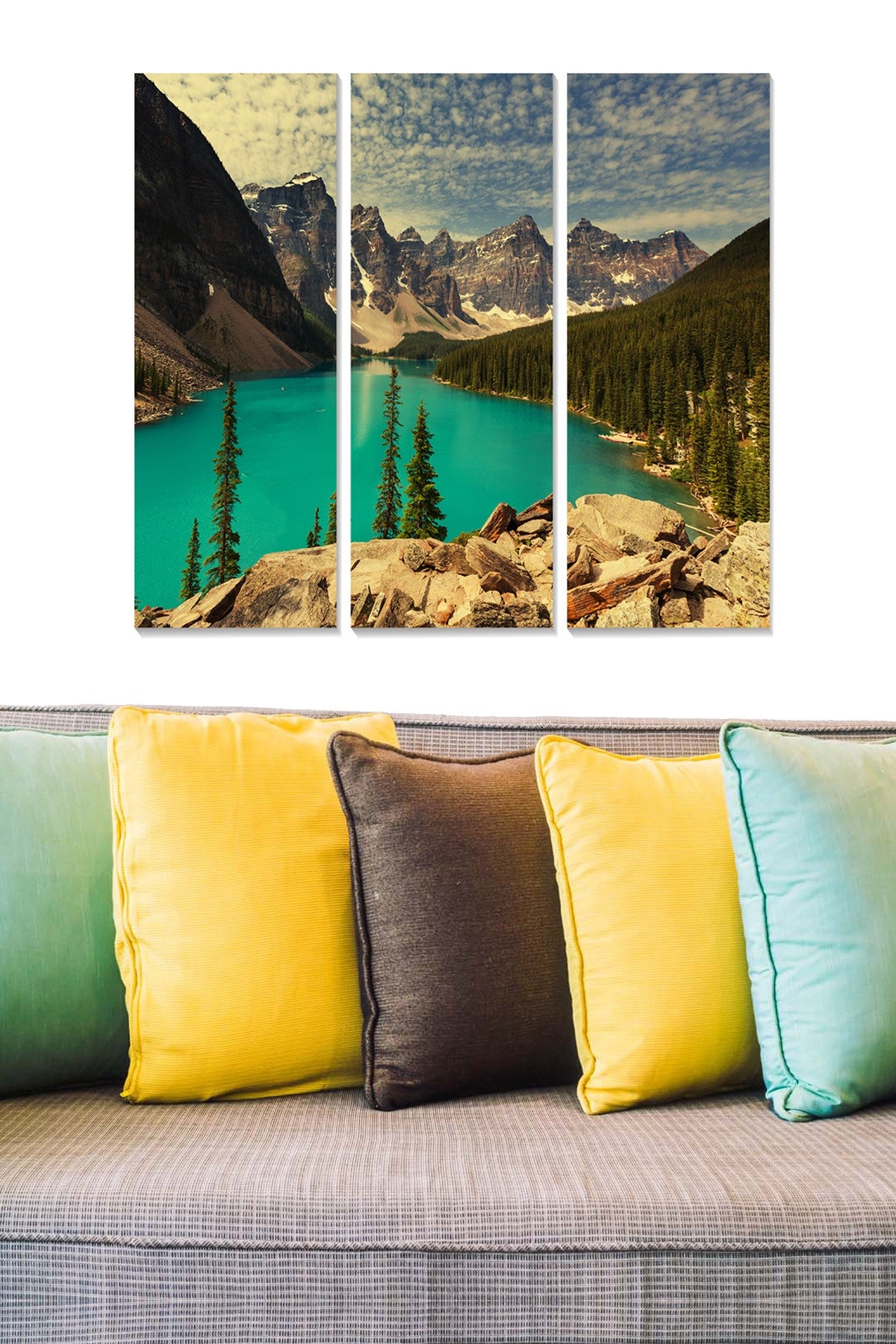 Tríptico Decorativo em MDF Multicolor – 70x50 cm (3 Peças)