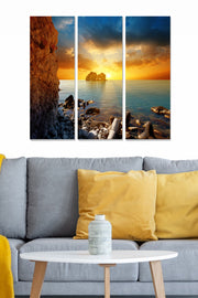 Quadro Decorativo em MDF Multicolor (3 Peças) – 20 x 50 cm cada, 70 x 50 cm total, 3 mm