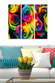 Quadro Decorativo em MDF Multicolor (Conjunto de 3) – 20 x 50 cm cada, Total 70 x 50 cm, MDF 3 mm