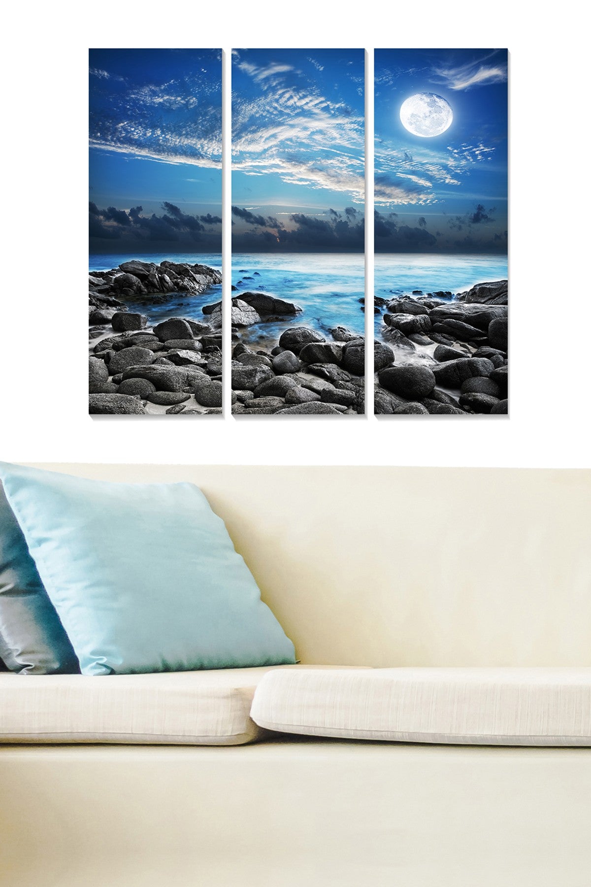 Quadro Decorativo em MDF Multicolor – Conjunto de 3 Peças (20x50 cm cada), Tamanho Total 70x50 cm