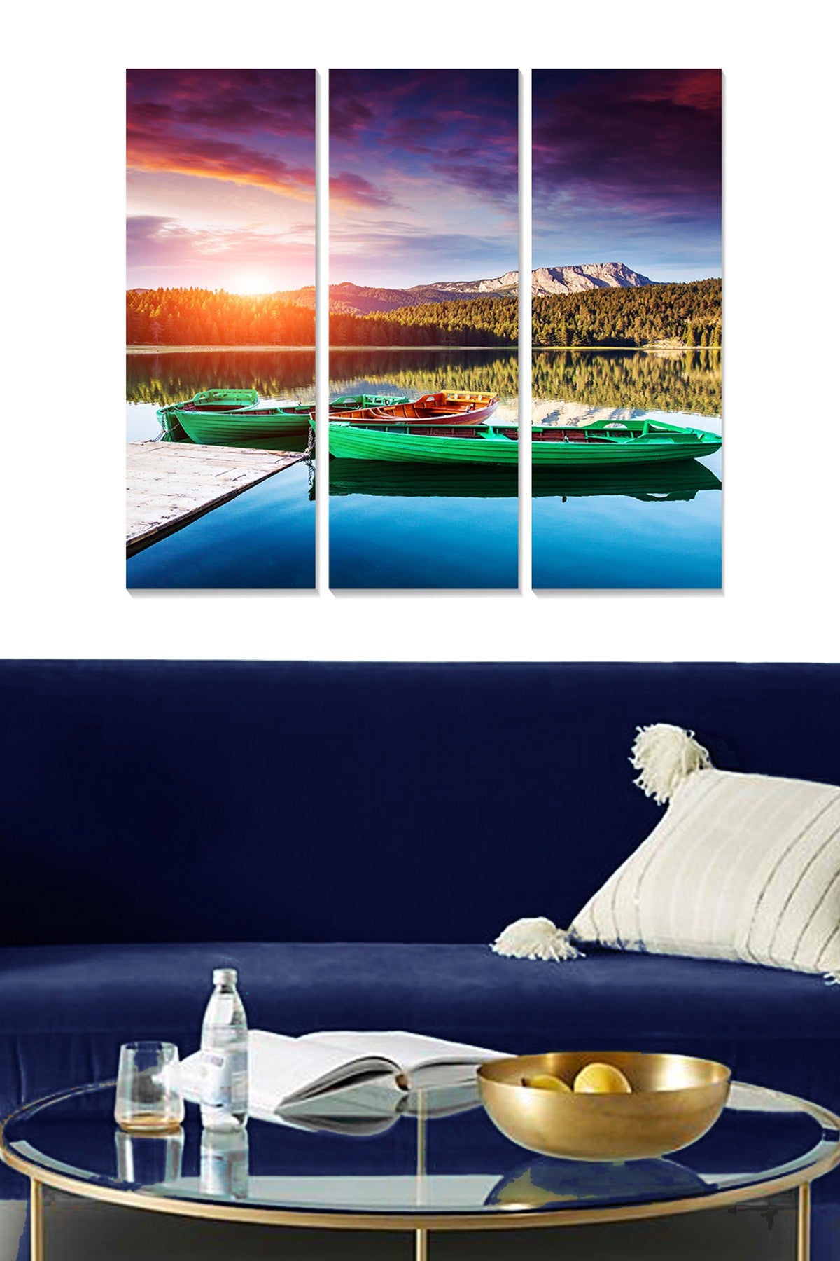 Conjunto de Quadros Decorativos em MDF Multicolor (3 Peças) – 70 x 50 cm | Espessura 3 mm