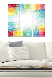 Quadro Decorativo MDF Multicolor – Tríptico 3 Peças 70x50 cm (3x 20x50 cm, 3 mm)
