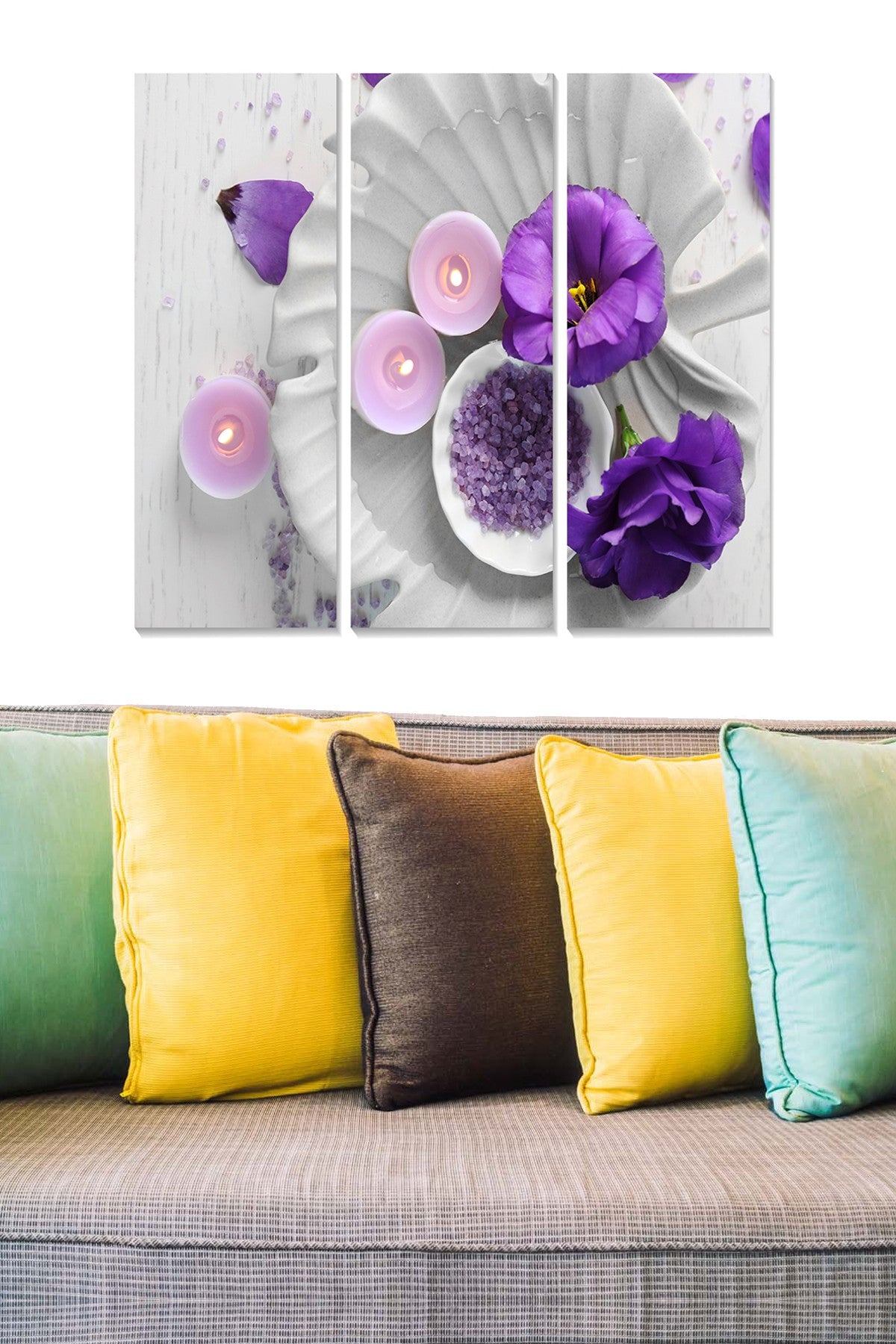 Quadro Decorativo em MDF Multicolor (Conjunto de 3 Peças) – 70x50 cm total (3x 20x50 cm) – MDF8530903