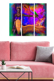 Quadro Decorativo em MDF Multicolor – Conjunto de 3 | 20x50 cm cada | Total 70x50 cm | MDF 3 mm