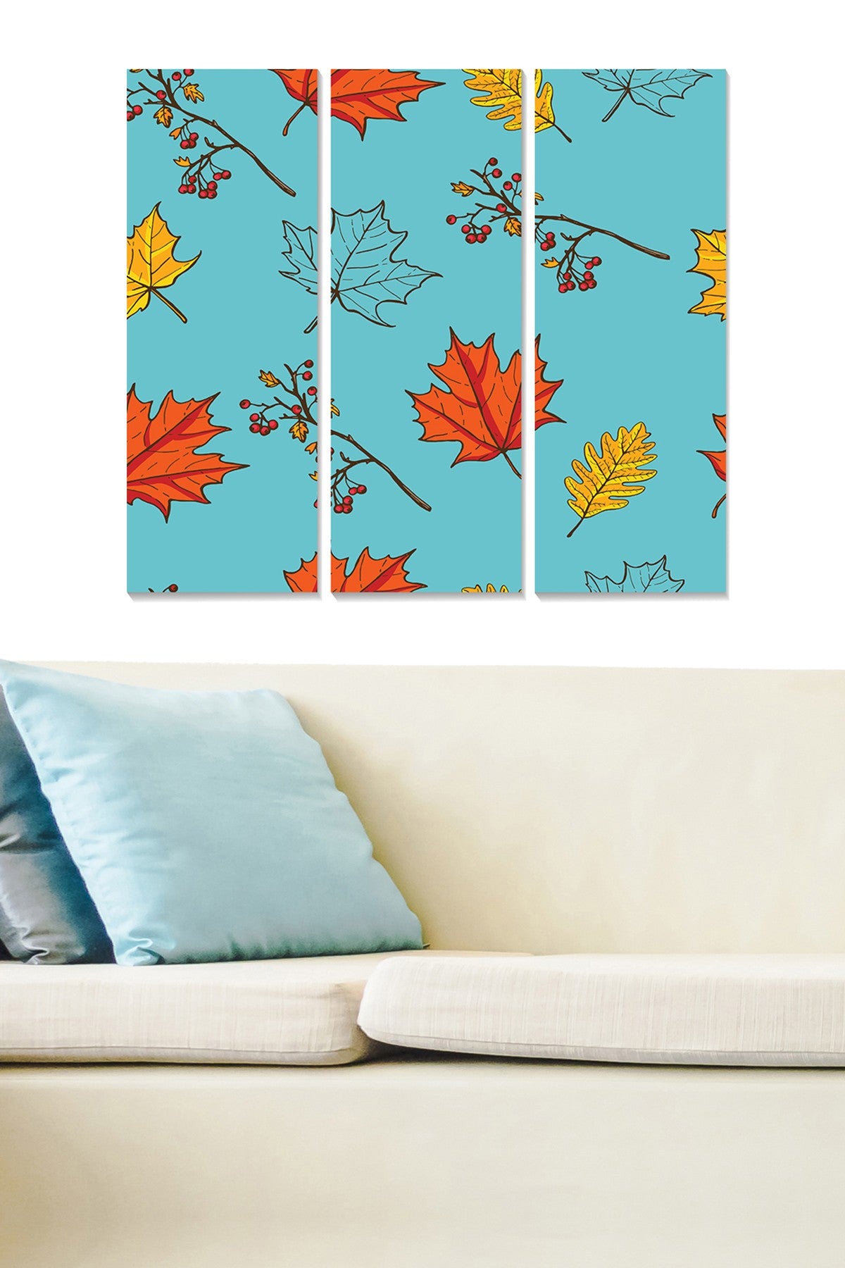 Conjunto de Quadros Decorativos em MDF Multicolor (3 Peças) – 20x50 cm cada, 70x50 cm total