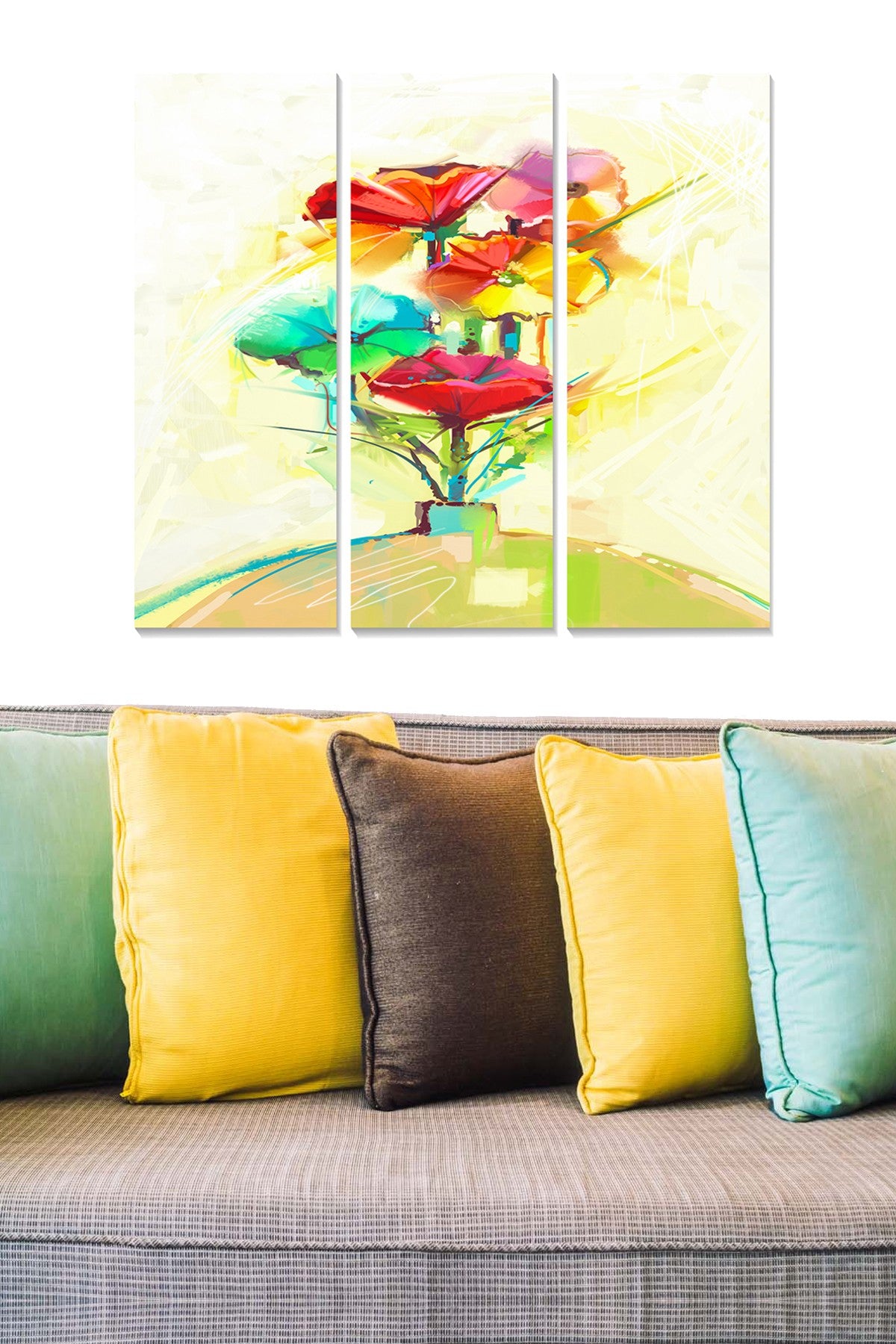 Quadro Decorativo em MDF (Conjunto de 3 Peças) Multicolor — 20 x 50 cm cada (total 70 x 50 cm), espessura 3 mm