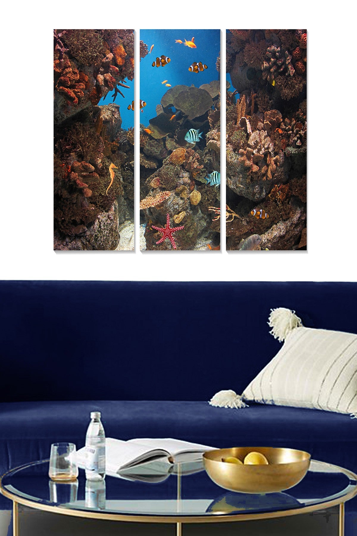 Quadro Decorativo em MDF (3 Peças) Multicolor – 100% MDF 3 mm, 20 x 50 cm cada, Total 70 x 50 cm