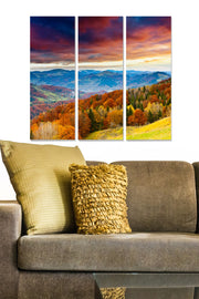 Tríptico Decorativo em MDF Multicolor — 3 Peças (20x50 cm cada), Total 70x50 cm, Espessura 3 mm