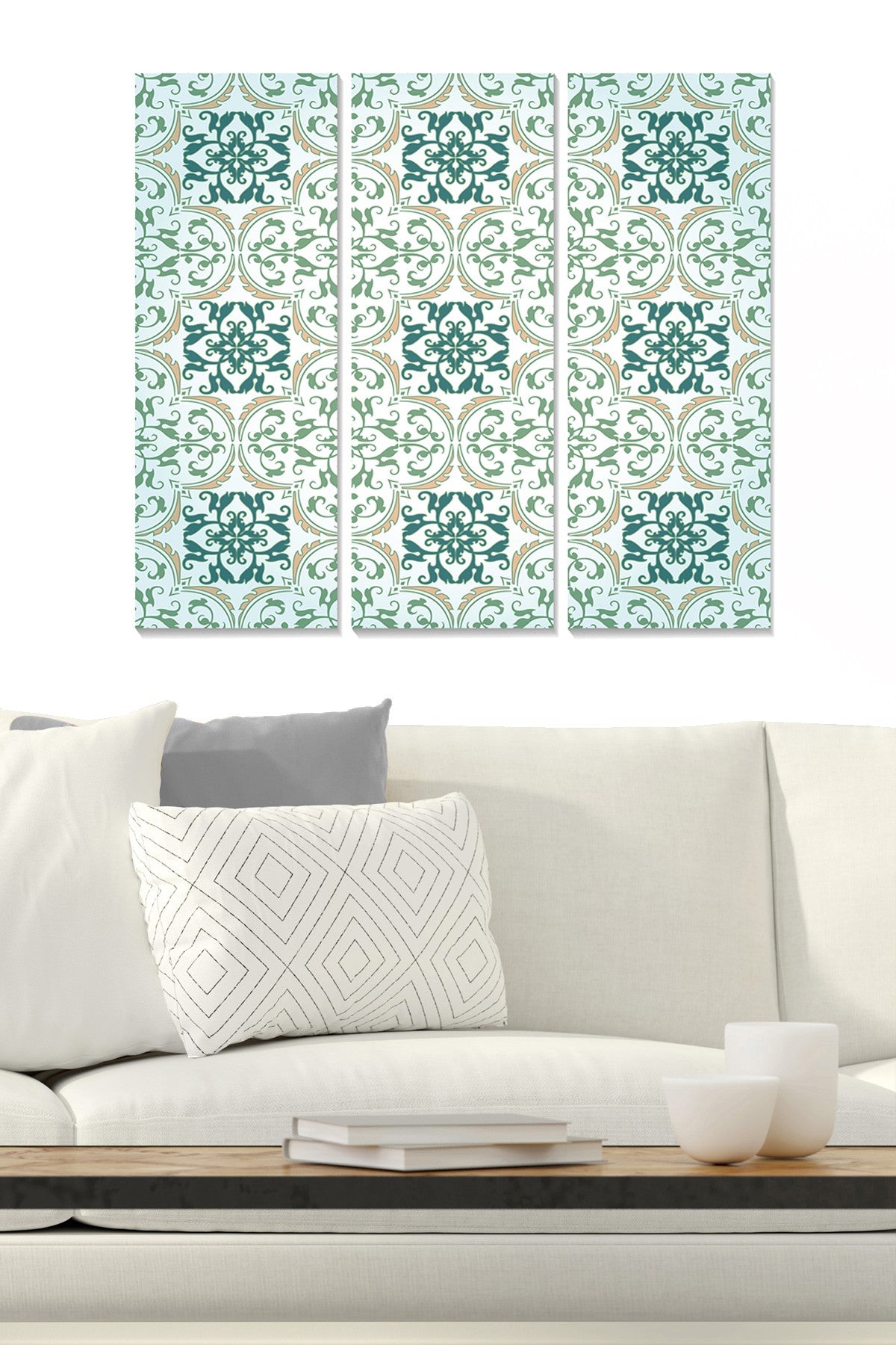 Quadro Decorativo em MDF (3 Peças) Multicolor – 20 x 50 cm cada, 70 x 50 cm total, MDF 3 mm