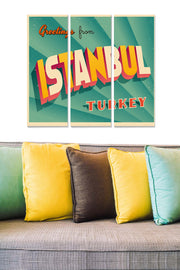 Quadro Decorativo em MDF Multicolor (Conjunto de 3 Peças) – Tamanho Total 70x50 cm, Espessura 3 mm