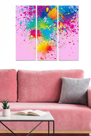 Quadro Decorativo em MDF – Conjunto 3 Peças, Multicor, Total 70x50 cm, Espessura 3 mm