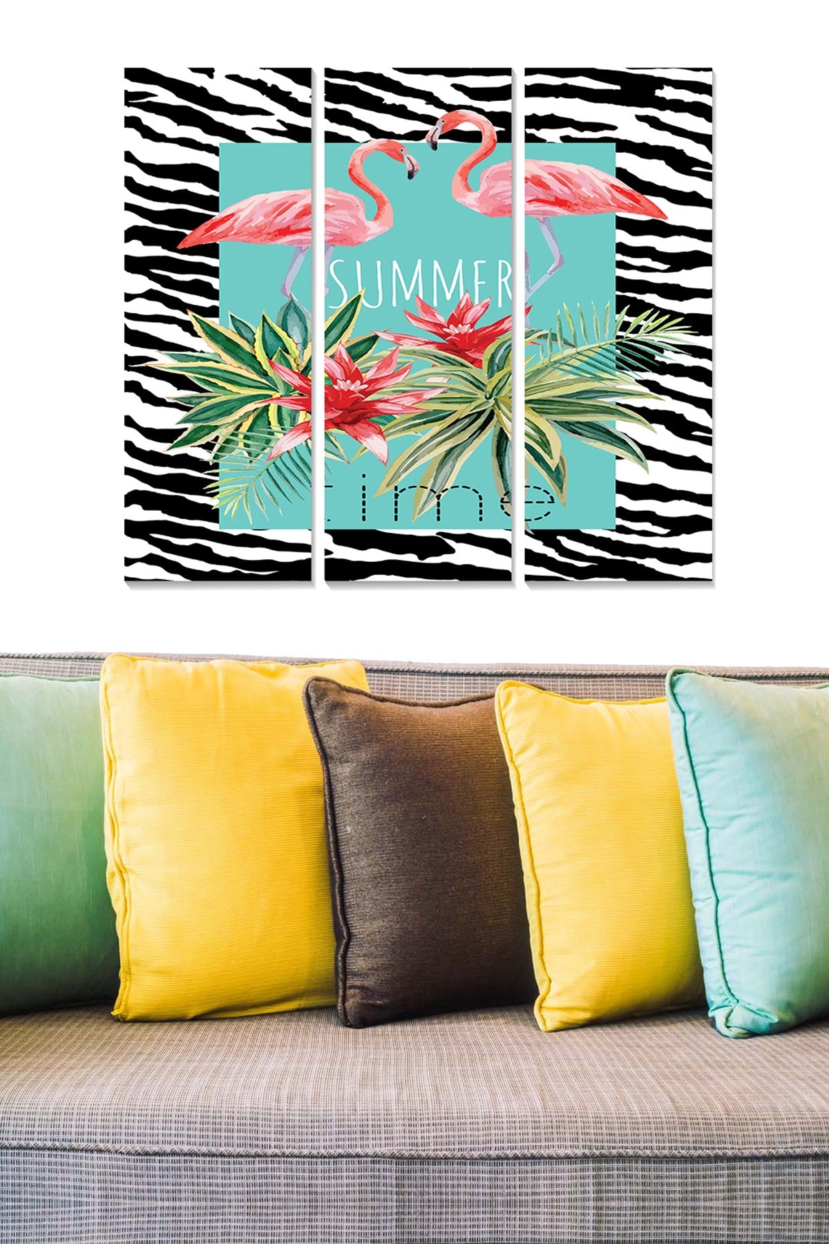 Tríptico Decorativo em MDF Multicolor – 70 x 50 cm (3× 20 x 50 cm), 3 mm