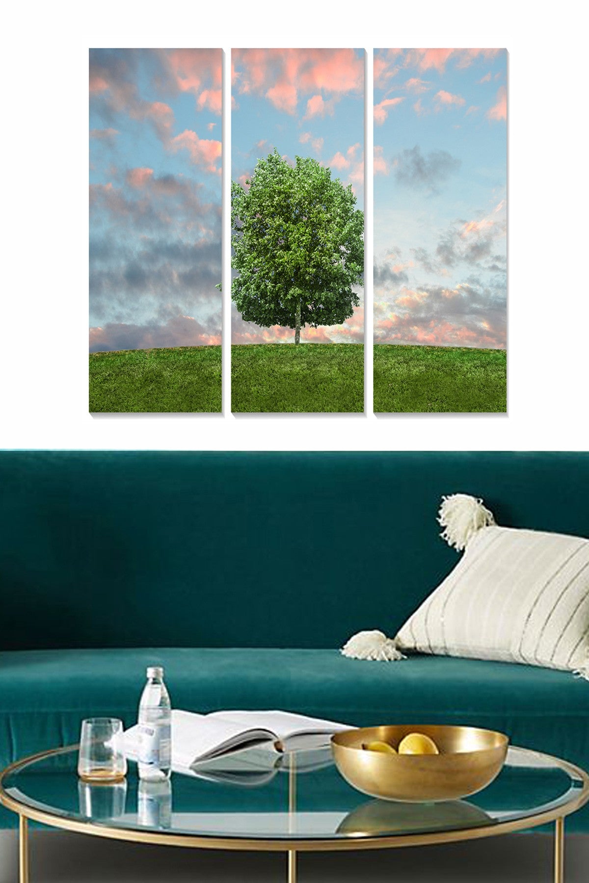 Quadro Decorativo em MDF Multicolor — Conjunto de 3 Peças (20 x 50 cm cada, espessura 3 mm) — Tamanho Total 70 x 50 cm