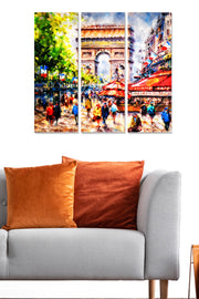 Conjunto de 3 Quadros Decorativos em MDF Multicolor – 70 x 50 cm (20 x 50 cm cada), 3 mm