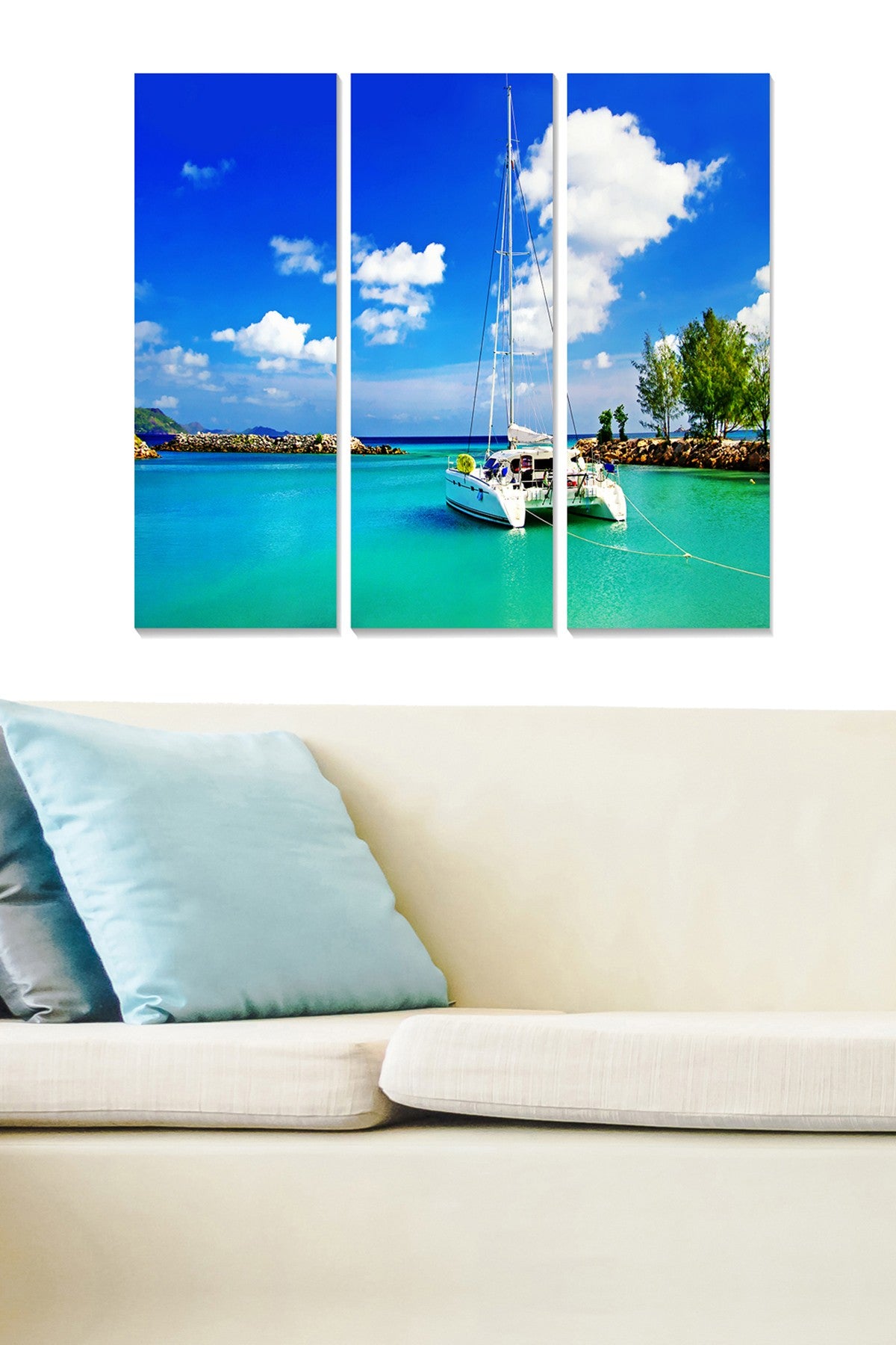 Conjunto de Quadros Decorativos 100% MDF (3 Peças) – Multicolor – 20x50 cm cada, total 70x50 cm, 3 mm