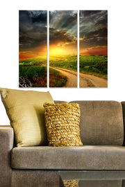 Quadro Decorativo em MDF Multicolor – Conjunto de 3 Peças (20x50 cm cada), Tamanho Total 70x50 cm, Espessura 3 mm