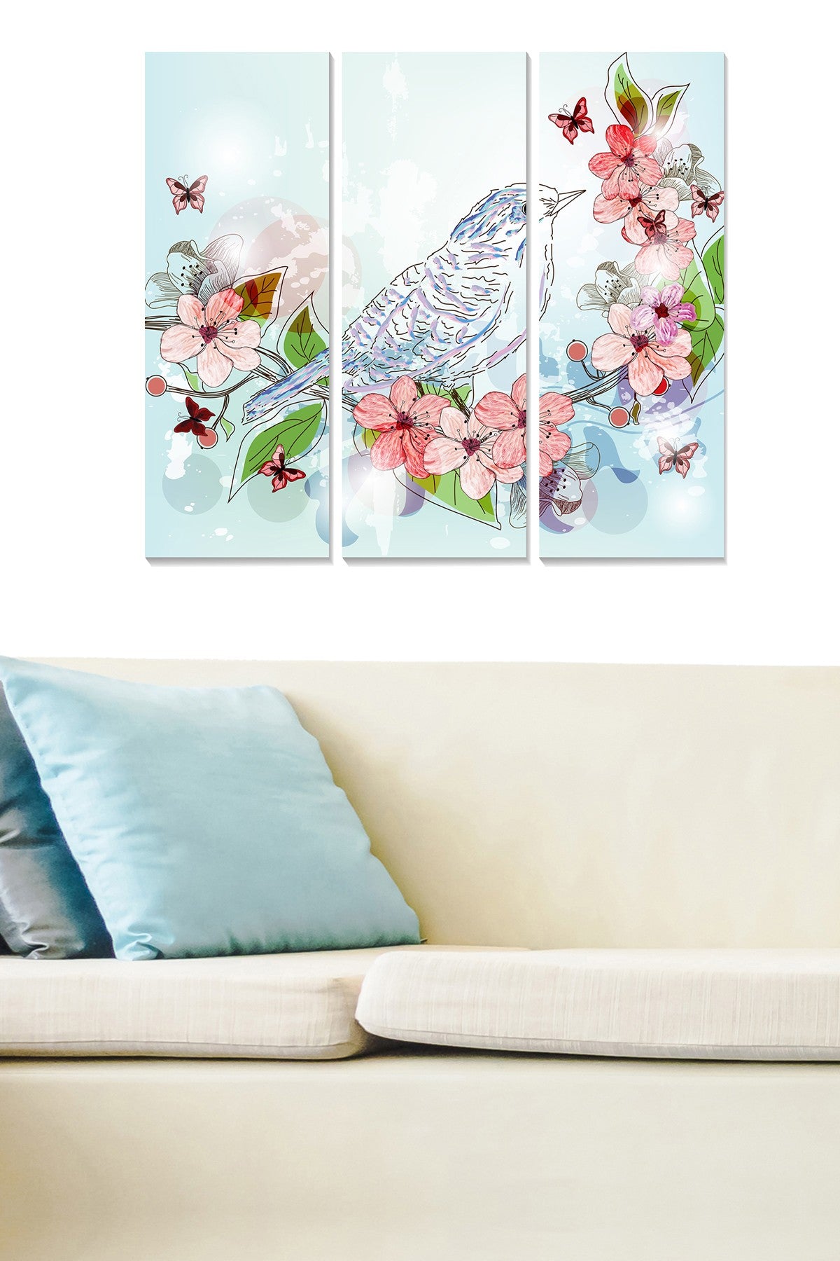 Quadro Decorativo em 100% MDF Multicolor — Conjunto de 3 Peças (20x50 cm cada), Tamanho Total 70x50 cm, Espessura 3 mm