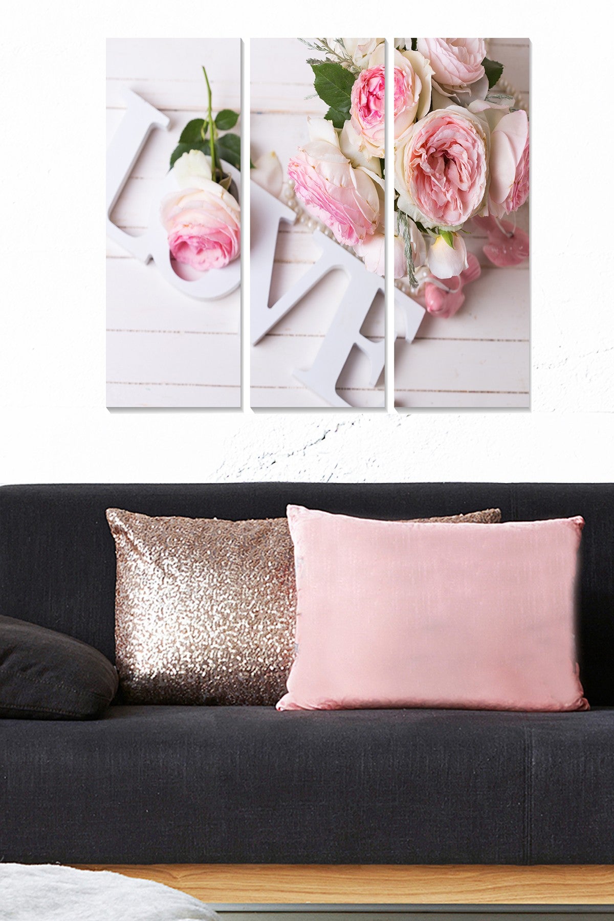 Quadro Decorativo em MDF Multicor – Conjunto de 3 Peças (20 x 50 cm cada) – Tamanho Total 70 x 50 cm – MDF 3 mm