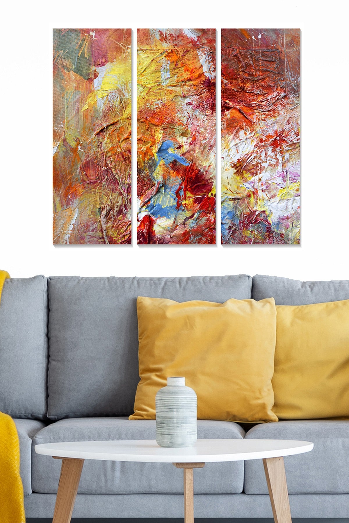 Quadro Decorativo em MDF (3 Peças) – Multicolor, 20x50 cm cada (total 70x50 cm), 3 mm | MDF92391574