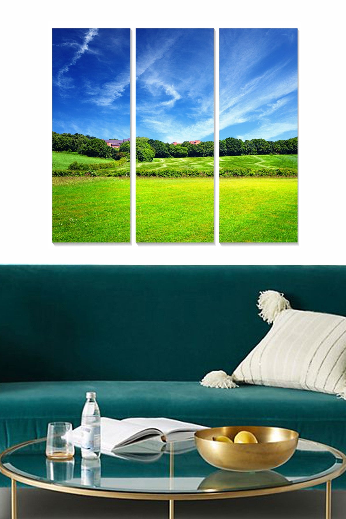 Quadro Decorativo em MDF Multicor – Conjunto 3 Peças 20x50 cm (Total 70x50 cm), Espessura 3 mm