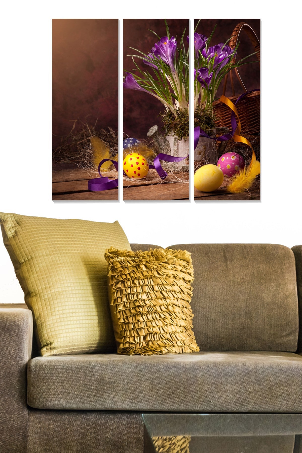 Quadro Decorativo em MDF Multicolor (Conjunto 3 Peças) – 70x50 cm Total, 20x50 cm Cada, 3 mm de Espessura