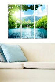 Conjunto de Quadros Decorativos em MDF (3 Peças) Multicolor – 20x50 cm cada, 70x50 cm total, 3 mm de espessura