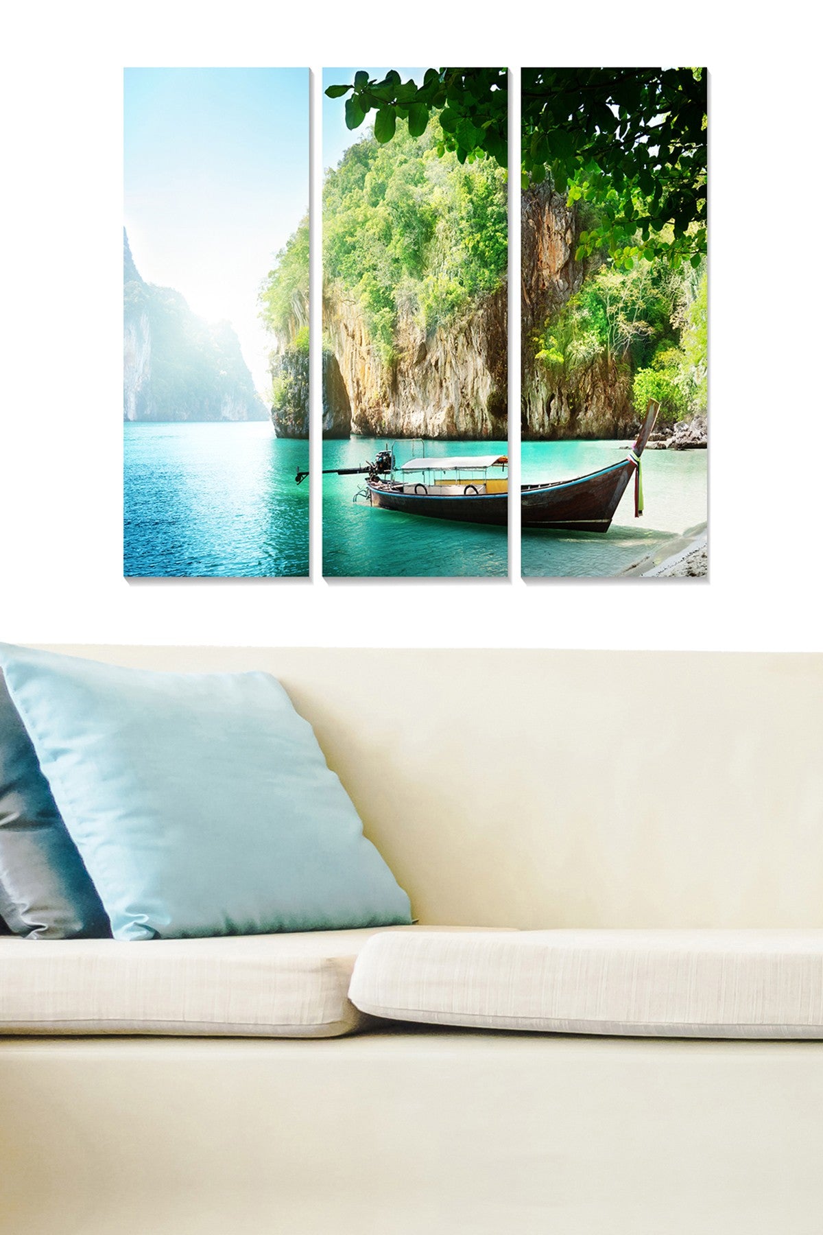 Conjunto de Quadros Decorativos Multicolor em MDF 3 mm (3 Peças) — 20x50 cm cada, Total 70x50 cm