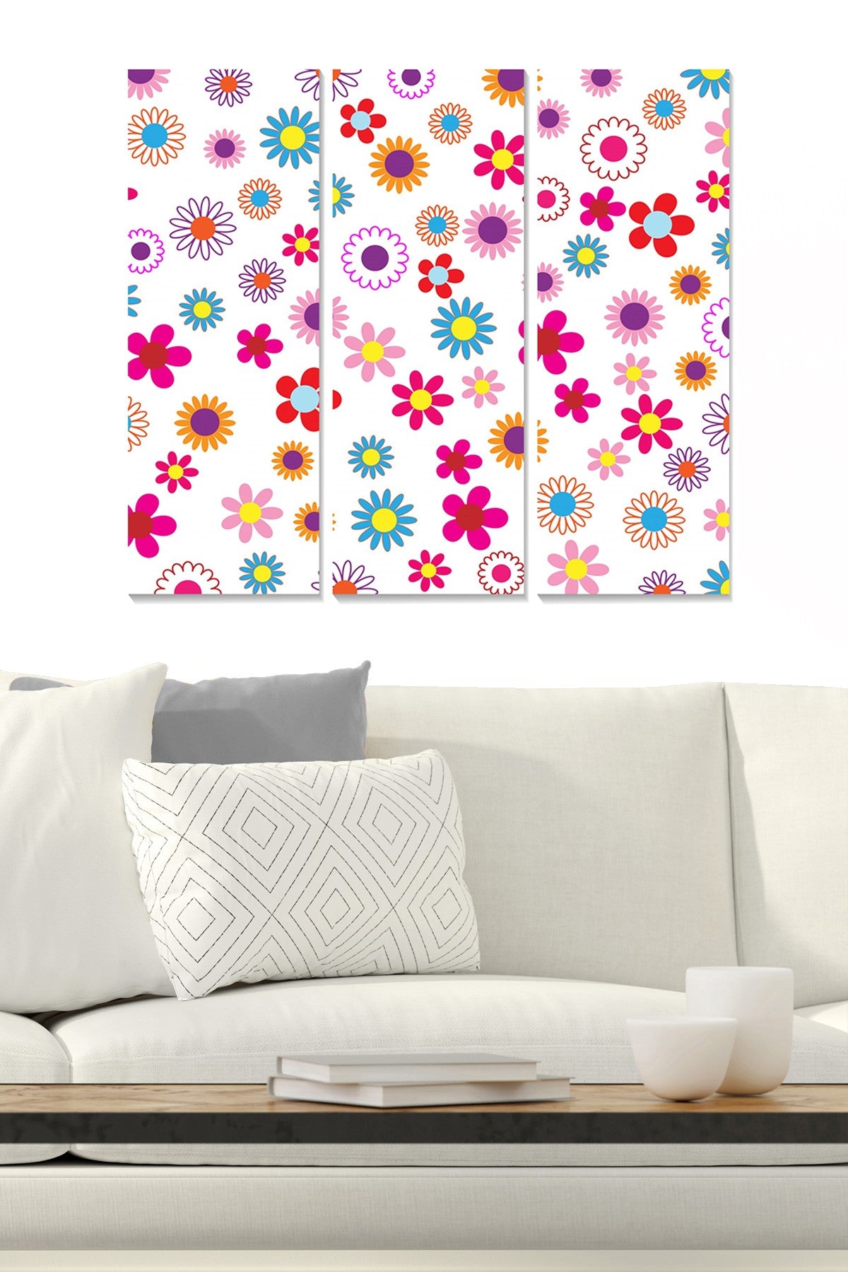 Conjunto de Quadros Decorativos em MDF (3 Peças) Multicolor – 70 x 50 cm