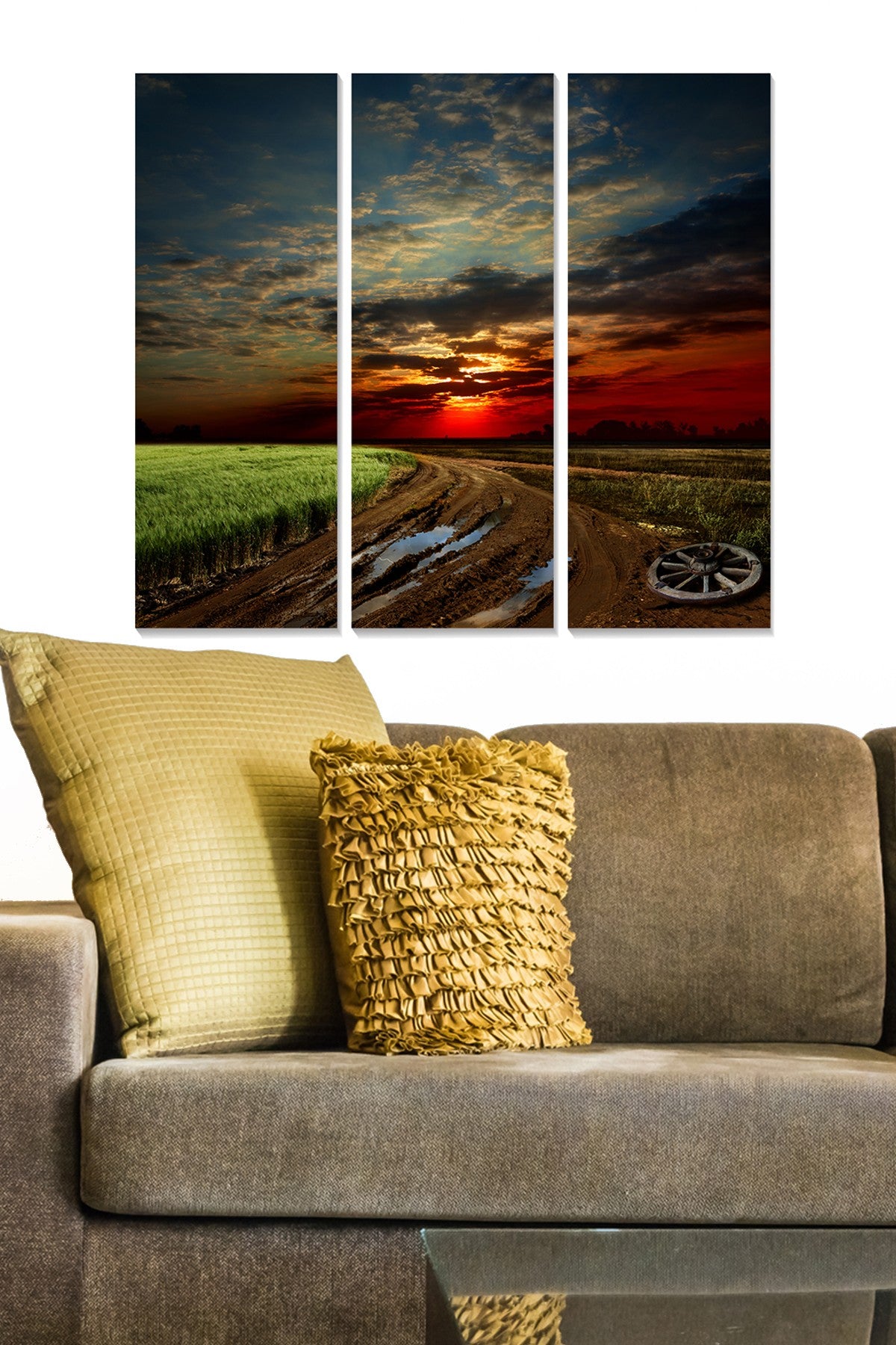 Quadro Decorativo em MDF (Conjunto de 3 Peças) Multicolor — 70x50 cm total (3x 20x50 cm) — MDF 3 mm, 1 kg