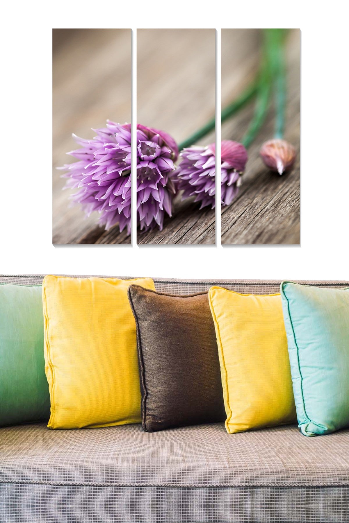 Conjunto de Quadros Decorativos em MDF Multicolor (3 Peças) – 70 x 50 cm, espessura 3 mm