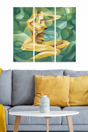 Quadro Decorativo em MDF Multicolor (Conjunto de 3) – 20x50 cm cada, Total 70x50 cm, Espessura 3 mm