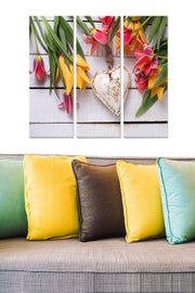 Tríptico Decorativo em MDF (3 Peças) – Multicolor, 70 x 50 cm