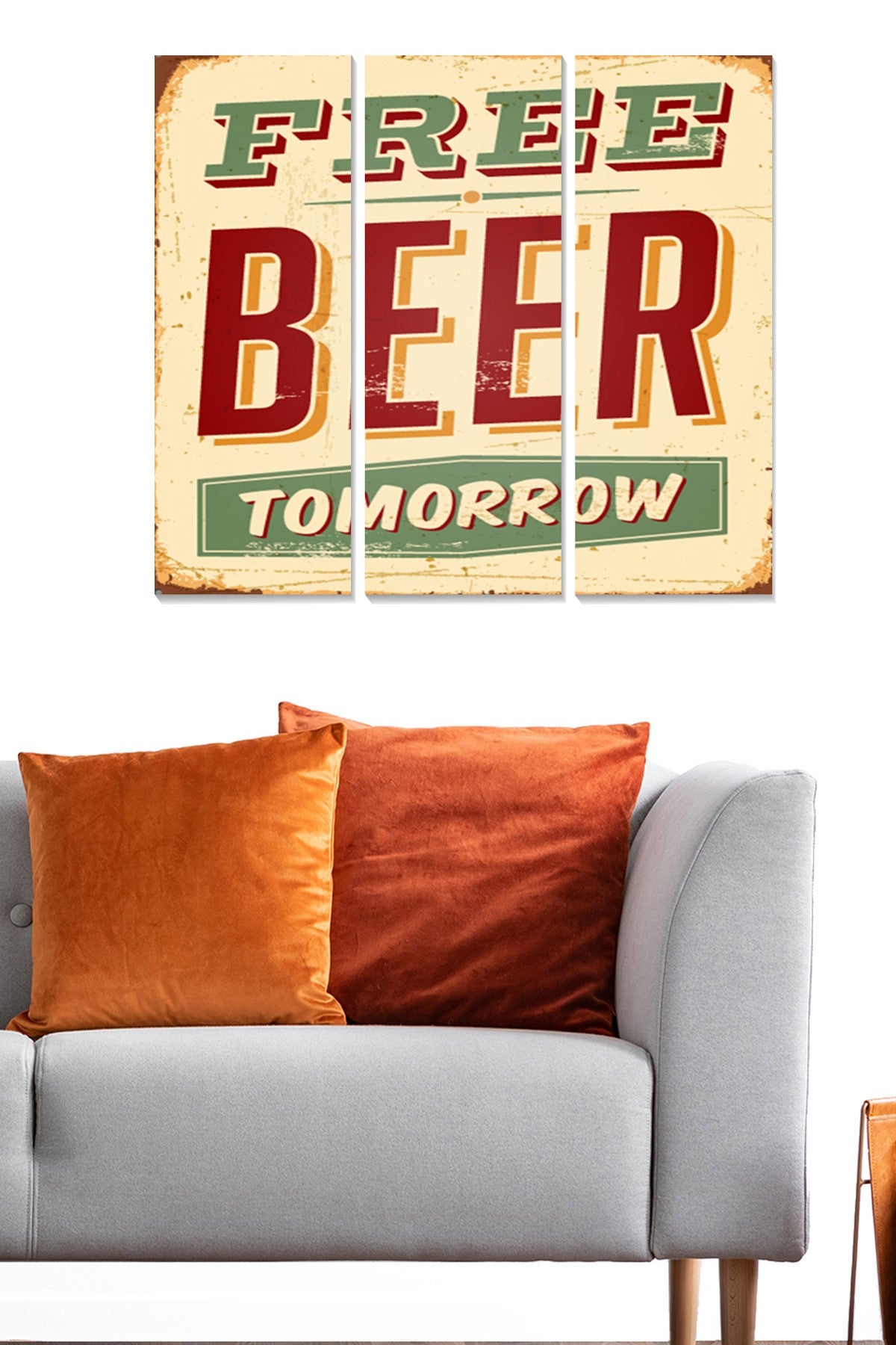 Conjunto de 3 Quadros Decorativos em MDF Multicor – 20 x 50 cm cada (Total 70 x 50 cm), 3 mm