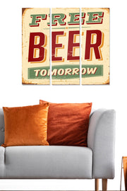 Conjunto de 3 Quadros Decorativos em MDF Multicor – 20 x 50 cm cada (Total 70 x 50 cm), 3 mm